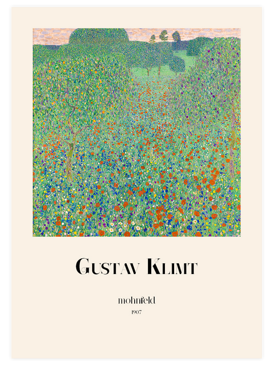 Gustav Klimt Poppy Field - Fine Art Poster