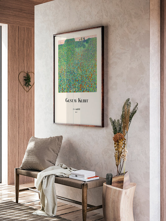Gustav Klimt Poppy Field - Art Print