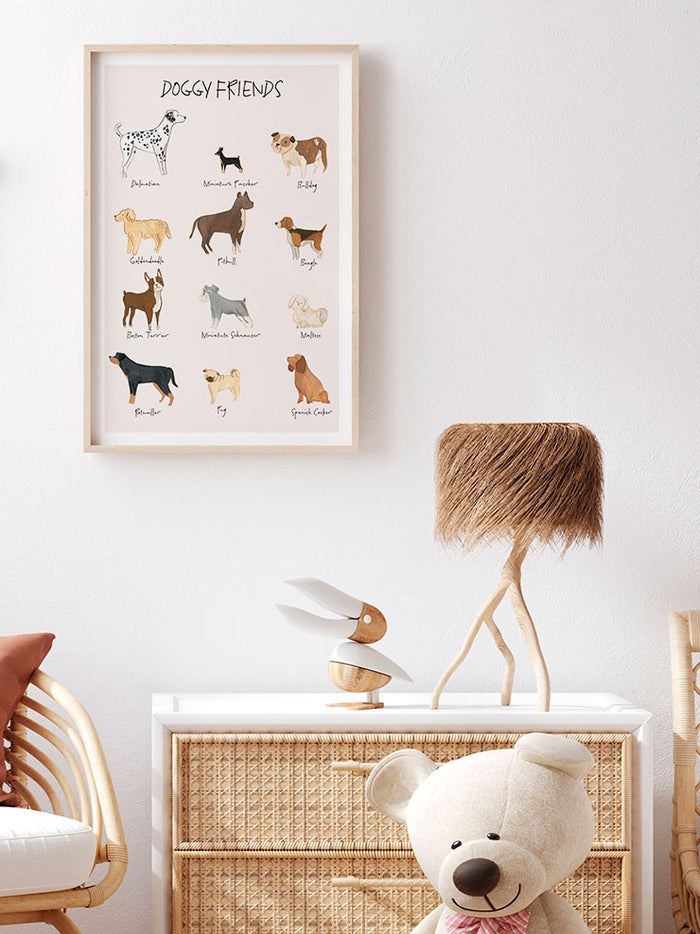 Doggy Friends - Art Print  Poster