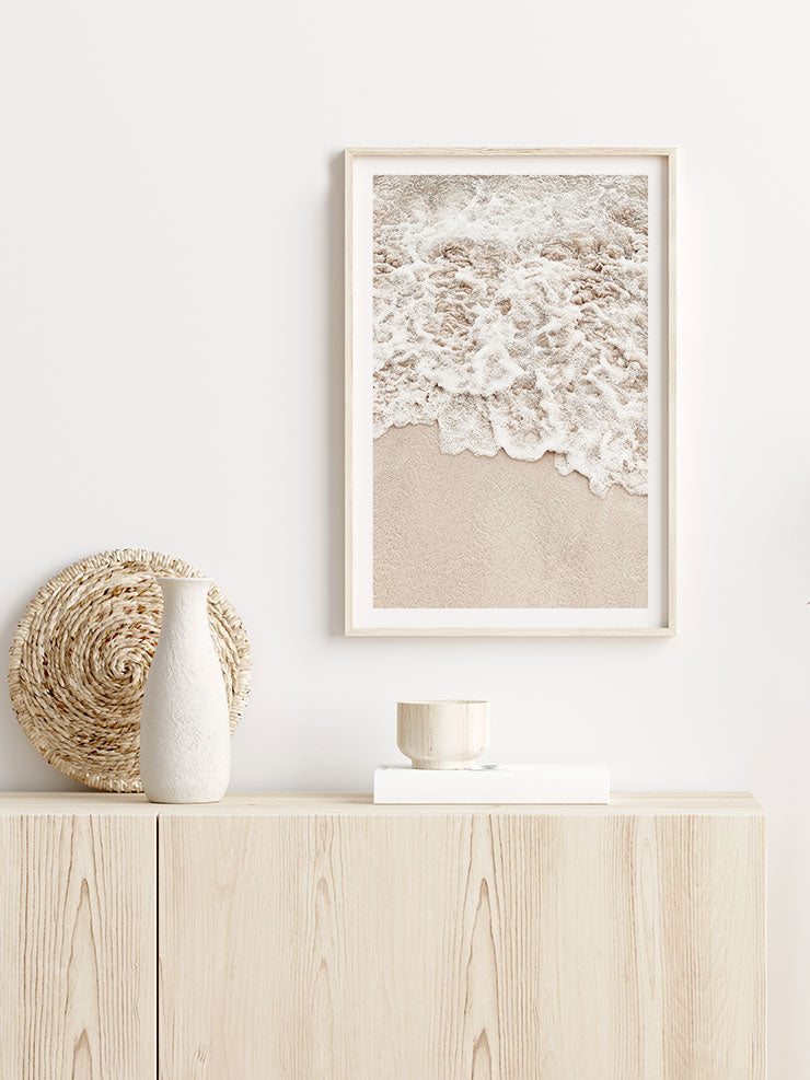 Bej Deniz Köpükleri - Art Print