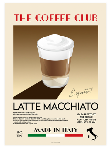 The Coffee Club Latte Macchiato - Art Print