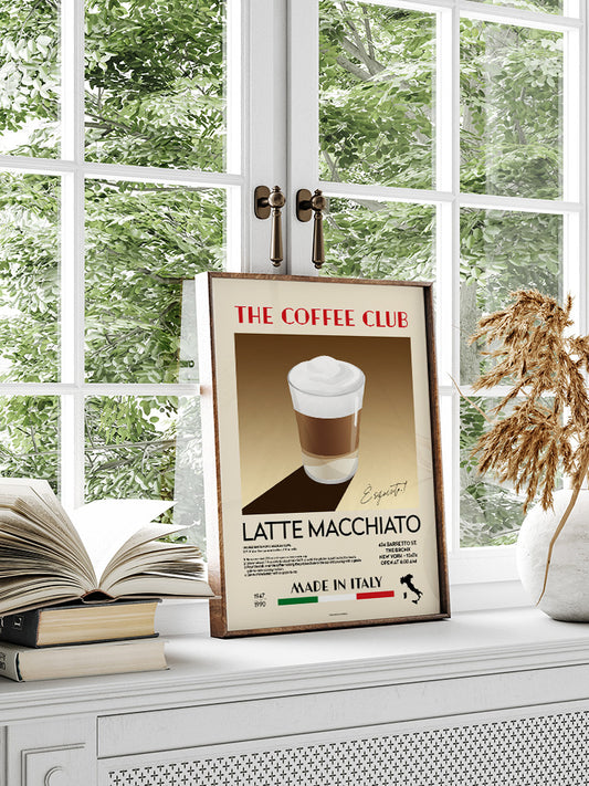 The Coffee Club Latte Macchiato Poster - Giclée Baskı