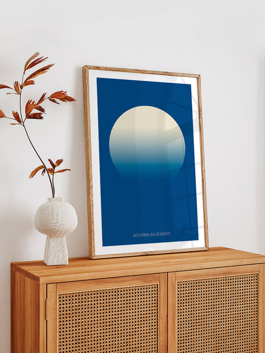 Istanbul Blue Night Poster - Giclée Baskı