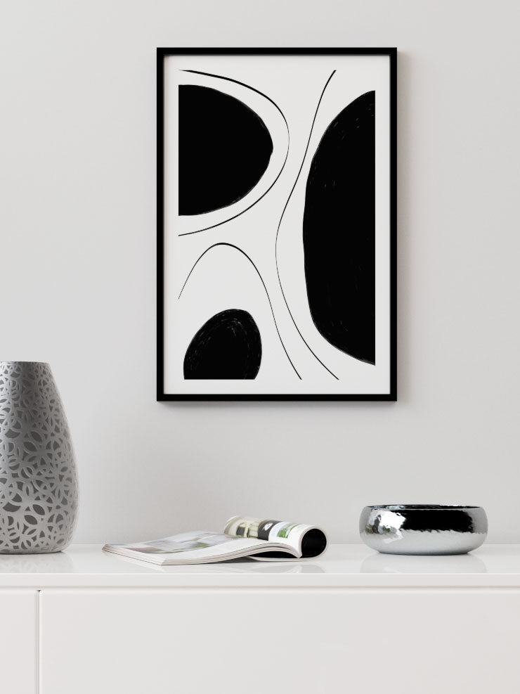 Noir Sur Blanc N2 - Art Print Ürün ikincil görseli