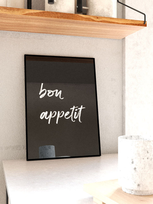 Bon Appetit Siyah Poster - Giclée Baskı