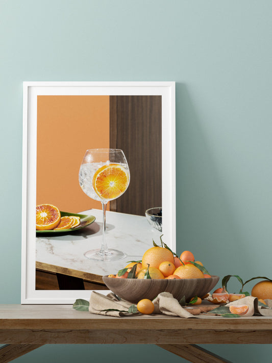Portakallı Kokteyl Poster - Giclée Baskı