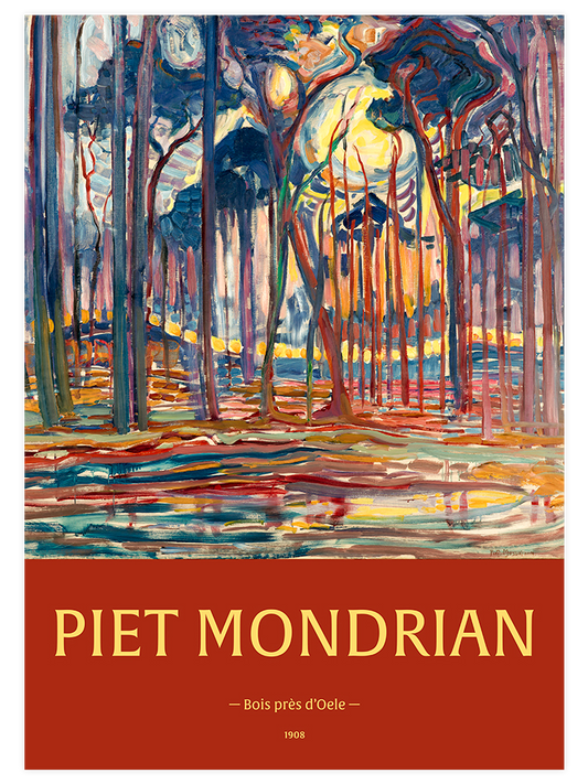 Mondrian Bois près d'Oele Poster - Giclée Baskı
