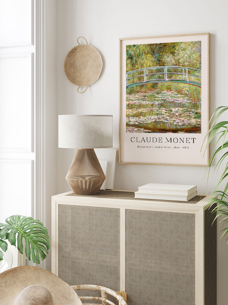 Monet Bridge Over A Pond Of Water Lilies - Art Print  Poster
