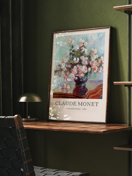 Claude Monet Chrysanthemums Poster - Giclée Baskı