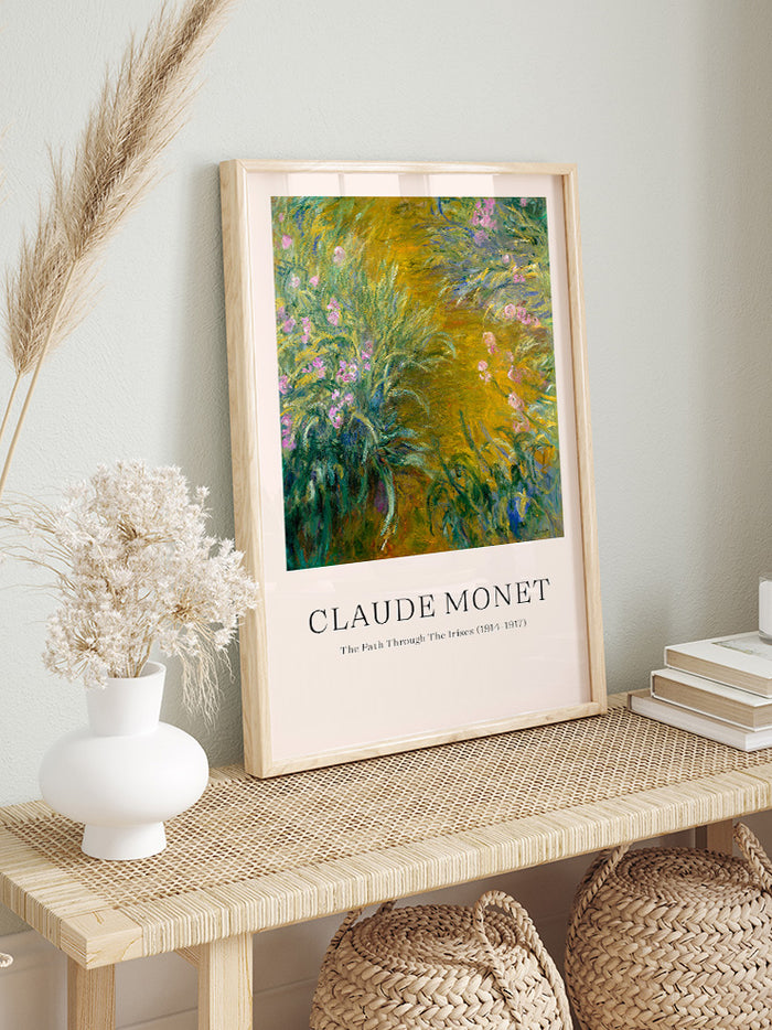 Monet The Path Through The Irises - Art Print  Poster