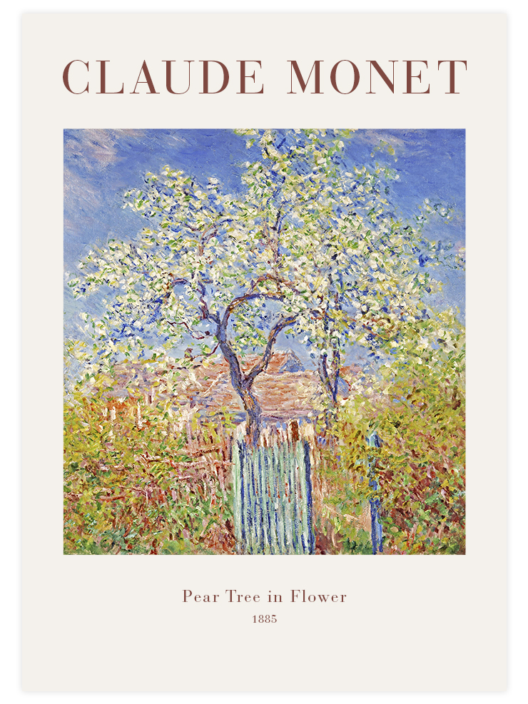 Monet Pear Tree in Flower - Art Print Ürün ana görseli