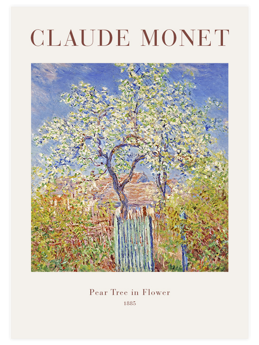 Monet Pear Tree in Flower Poster - Giclée Baskı
