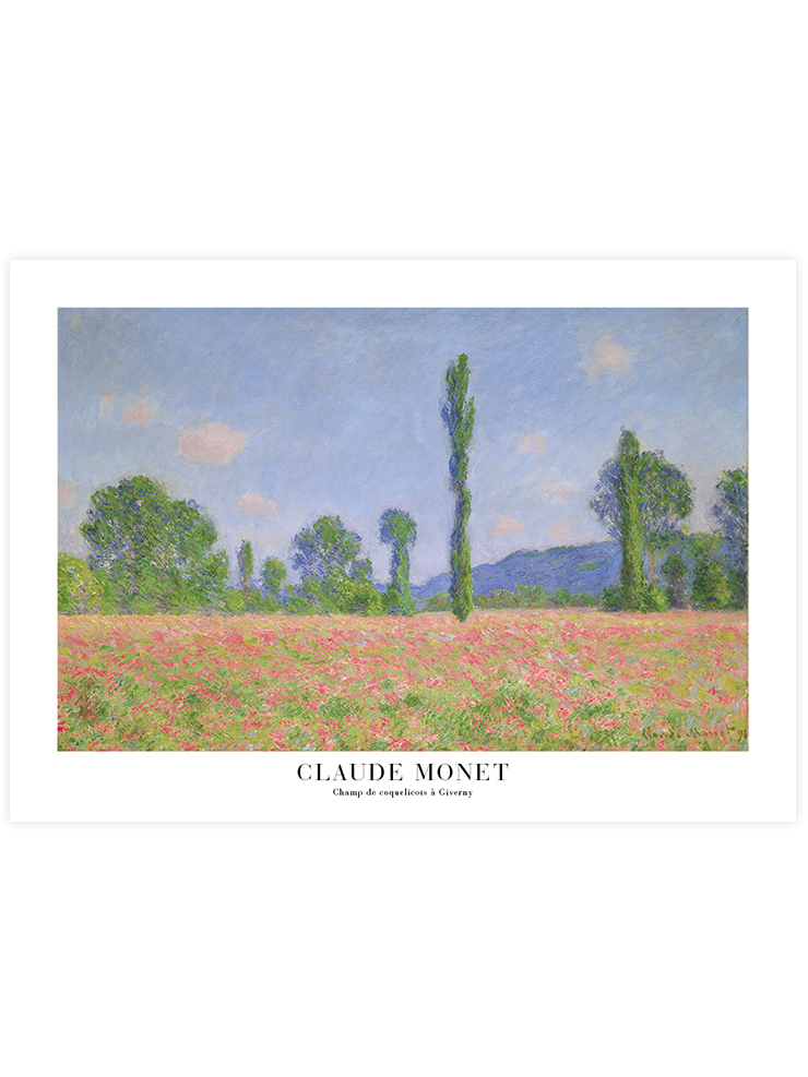 Monet Poppy Field at Giverny - Art Print Ürün ana görseli