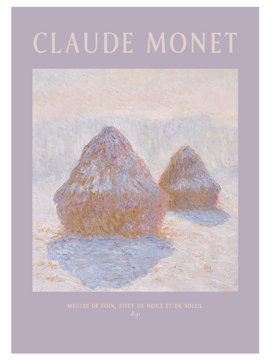 Monet Meules de Foin, Effet de Neige et de Soleil - Fine Art Poster