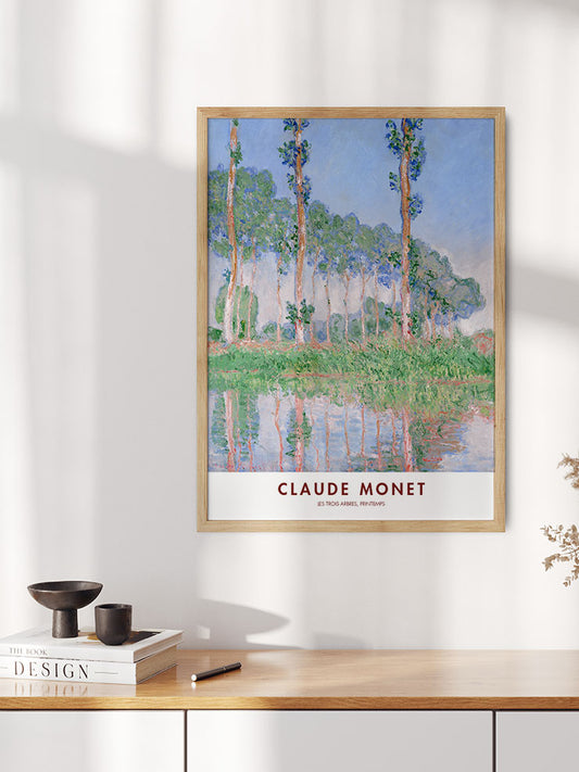 Monet Three Trees in Spring Poster - Giclée Baskı