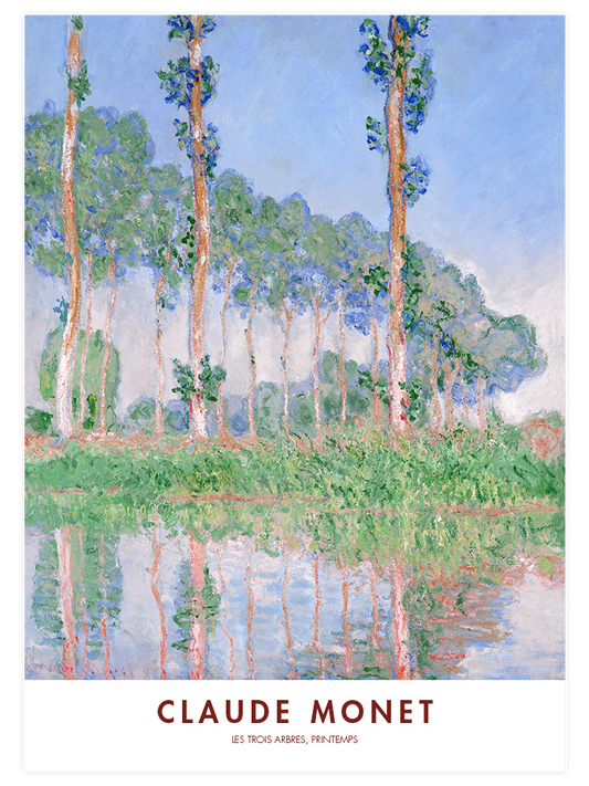 Monet Three Trees in Spring Poster - Giclée Baskı