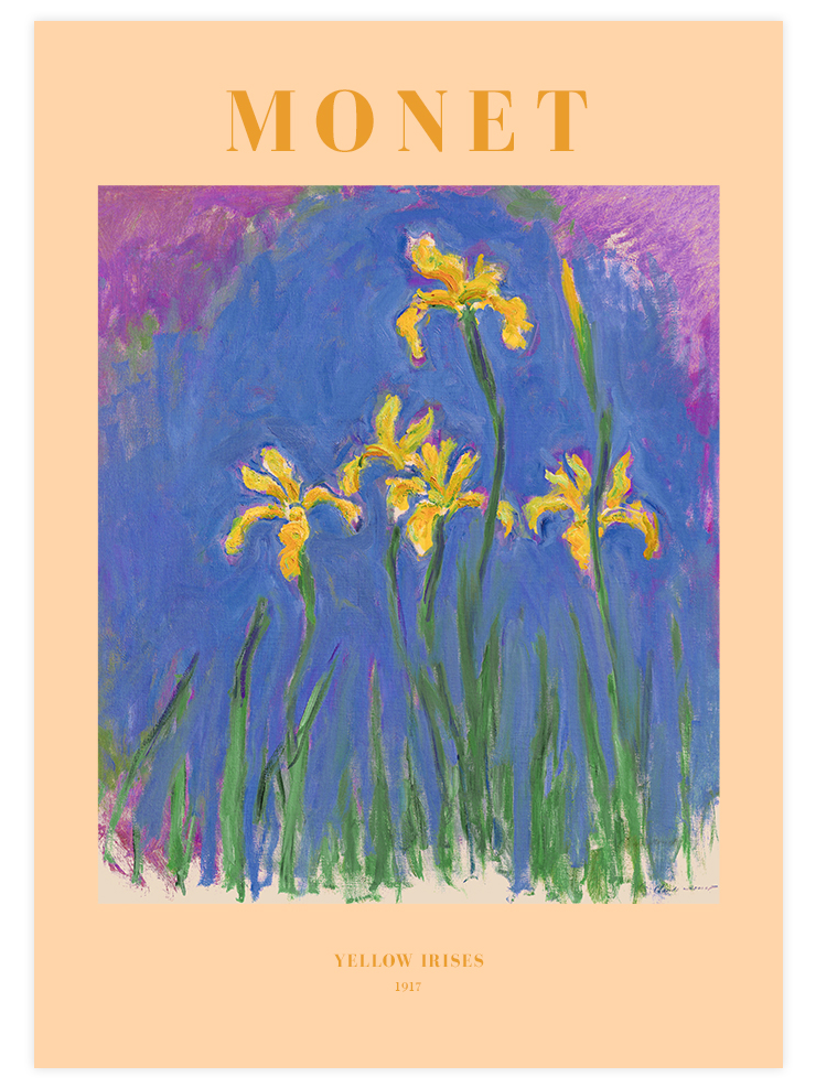 Monet Yellow Irises - Art Print Ürün ana görseli