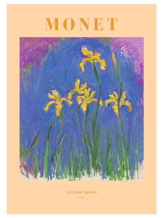 Monet Yellow Irises - Art Print