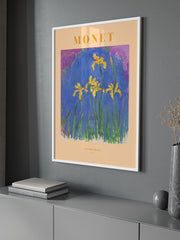 Monet Yellow Irises - Fine Art Poster