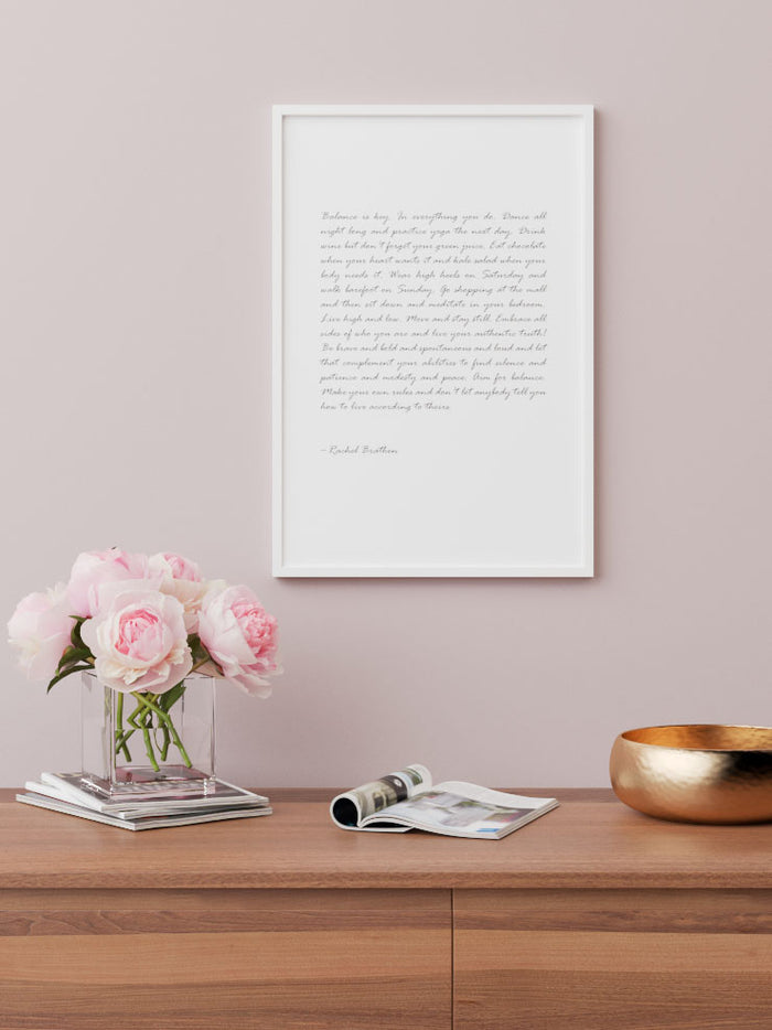 Balance Is The Key - Art Print  Poster