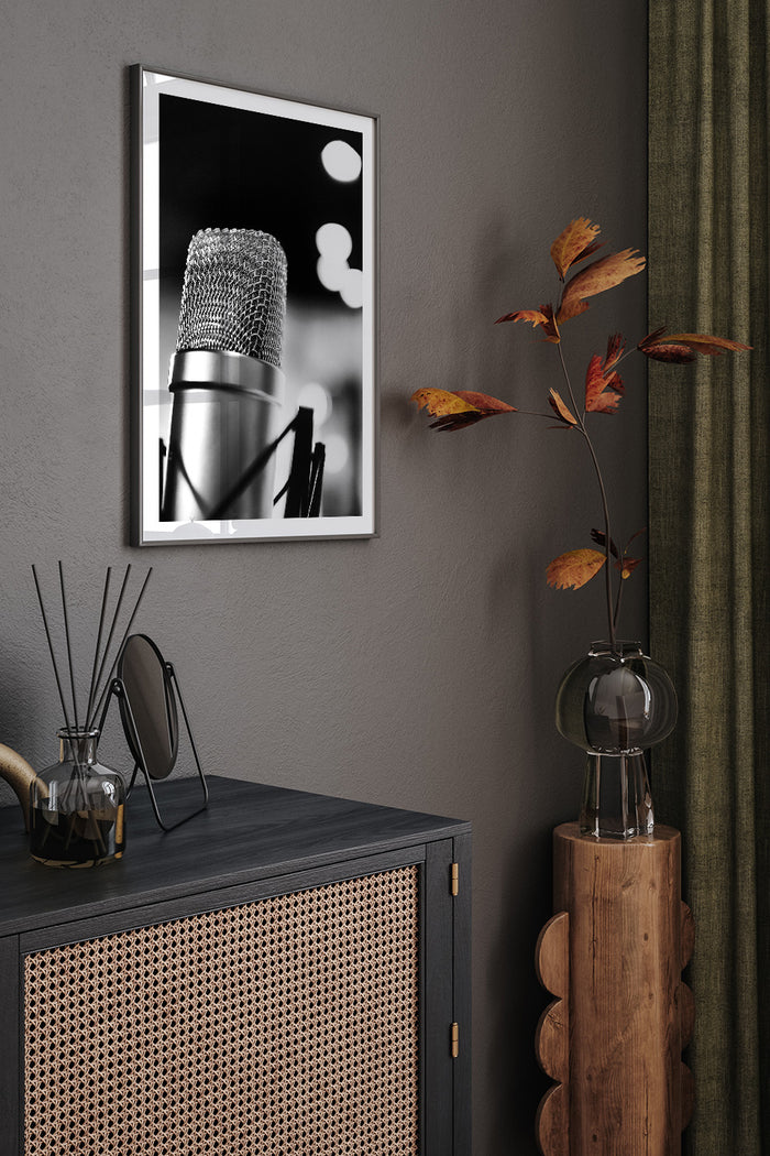 Vintage Mikrofon - Art Print  Poster
