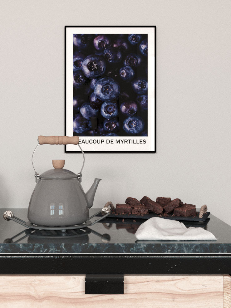 Blueberries - Art Print  Poster