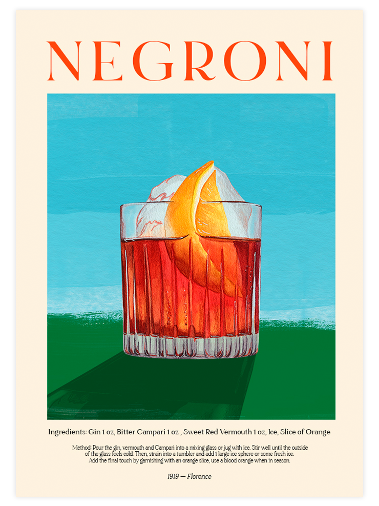 Negroni & Old Fashioned - Poster Seti Duo  Poster