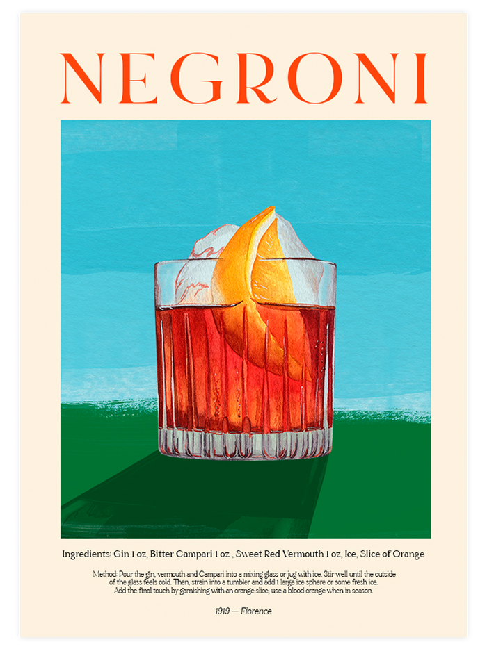 Negroni & Old Fashioned - Poster Seti Duo  Poster