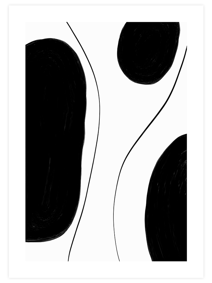 Noir Sur Blanc N1 - Art Print Ürün ana görseli