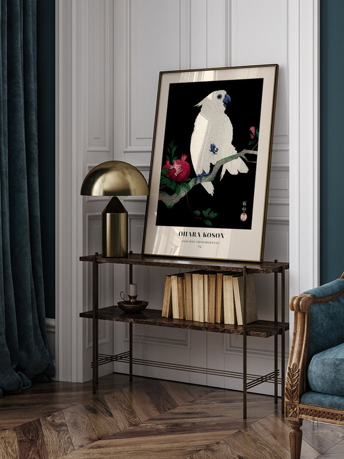 Ohara Koson Cockatoo and Pomegranate - Art Print  Poster