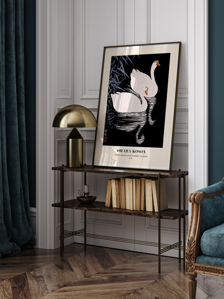 Ohara Koson White Chinese Geese - Art Print