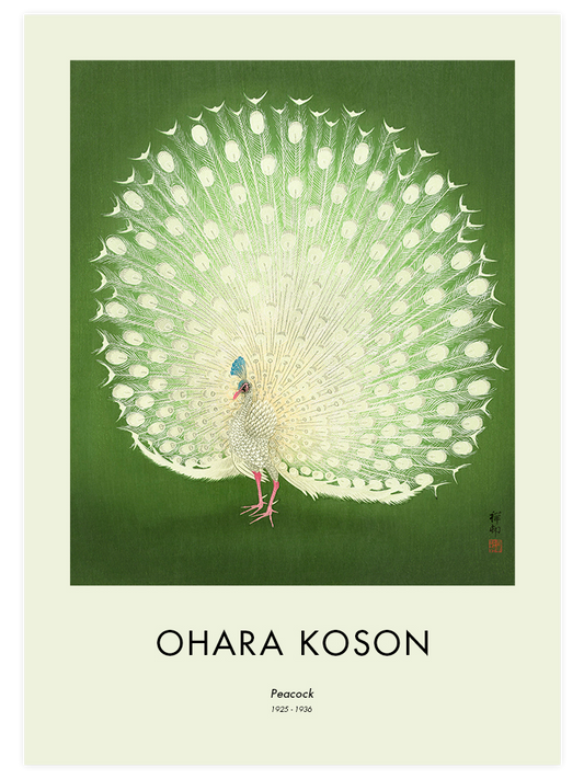 Ohara Koson Peacock Poster - Giclée Baskı