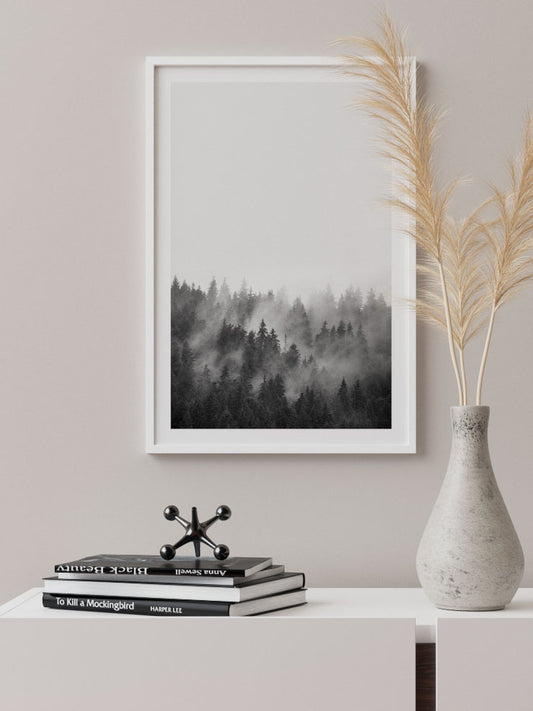 Siyah Beyaz Orman - Fine Art Poster