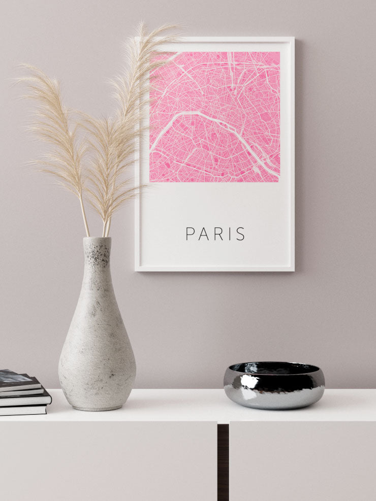 Pari̇s Pembe Hari̇ta - Art Print