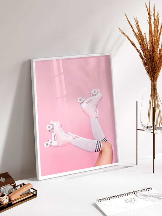 Pink Roller Poster - Giclée Baskı