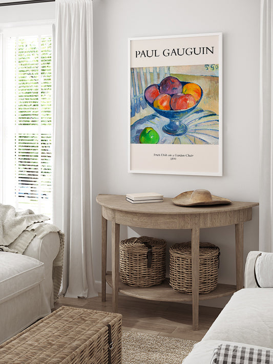 Paul Gauguin Fruit Dish On A Garden Chair Poster - Giclée Baskı