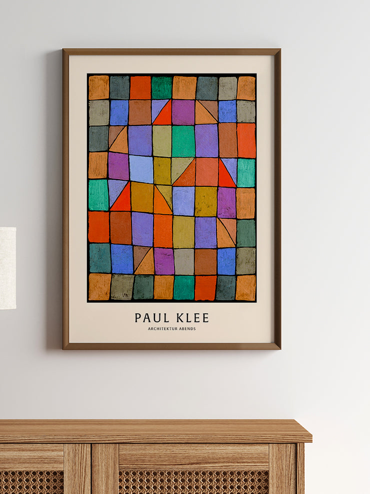 Klee Architecture in the Evening - Art Print  Poster