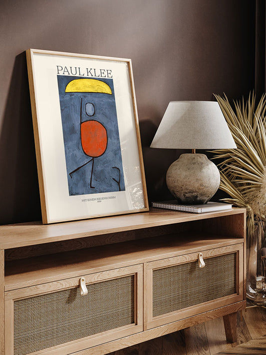 Paul Klee With An Umbrella - Fine Art Poster