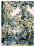 Paul Nash Trees in Bird Garden - Art Print