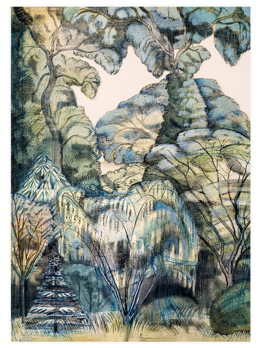 Paul Nash Trees in Bird Garden Poster - Giclée Baskı