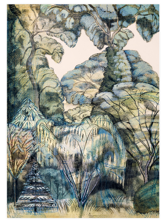 Paul Nash Trees in Bird Garden - Art Print