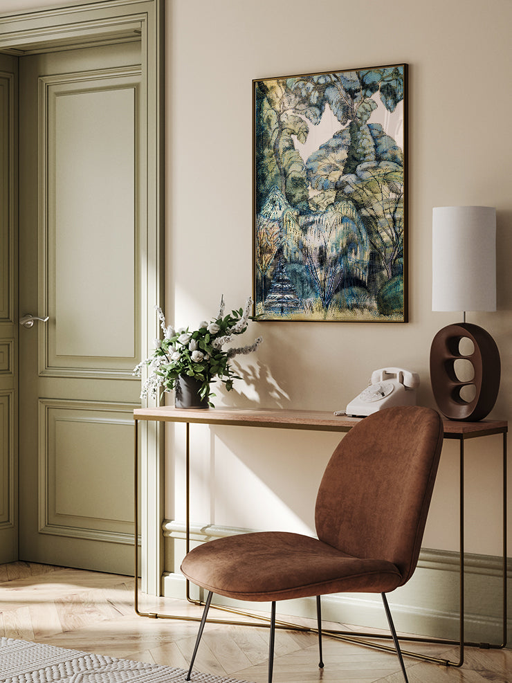 Paul Nash Trees in Bird Garden - Art Print