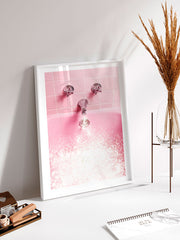 Chic Pink Bath Poster - Giclée Baskı