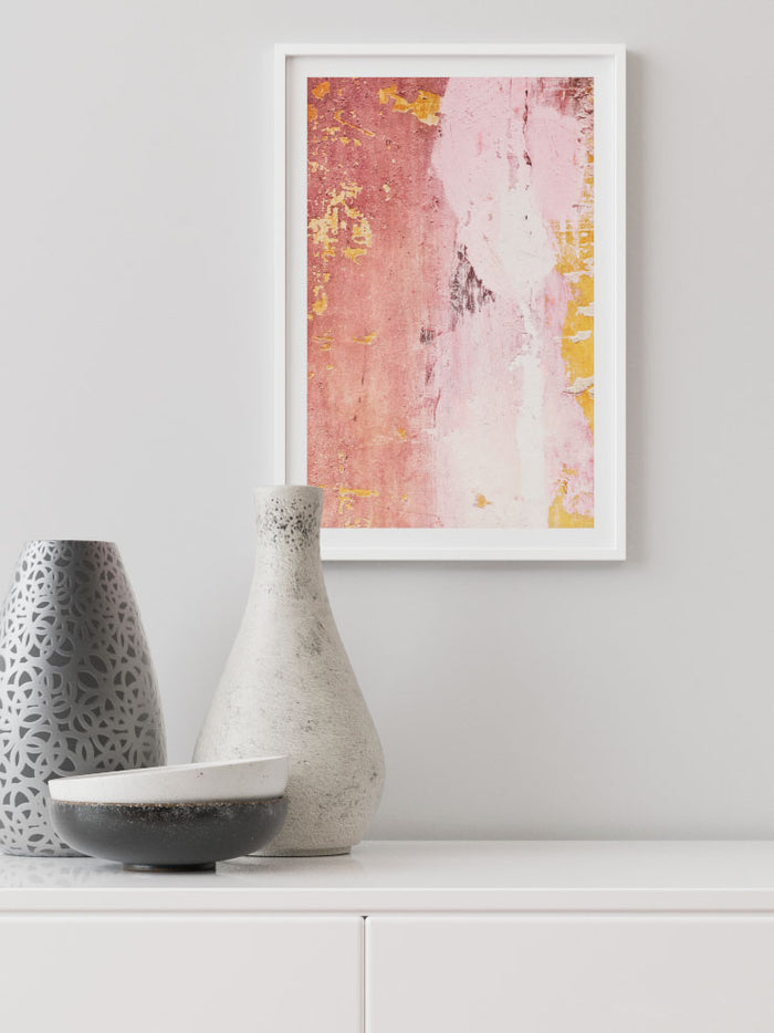 Pembe Soyut Sanat - Art Print  Poster
