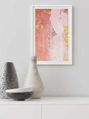 Pembe Soyut Sanat - Fine Art Poster