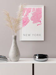 New York Pembe Hari̇ta - Fine Art Poster