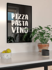 Pizza Pasta Vino - Fine Art Poster