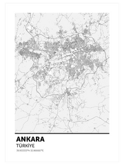 Ankara Haritası - Fine Art Poster