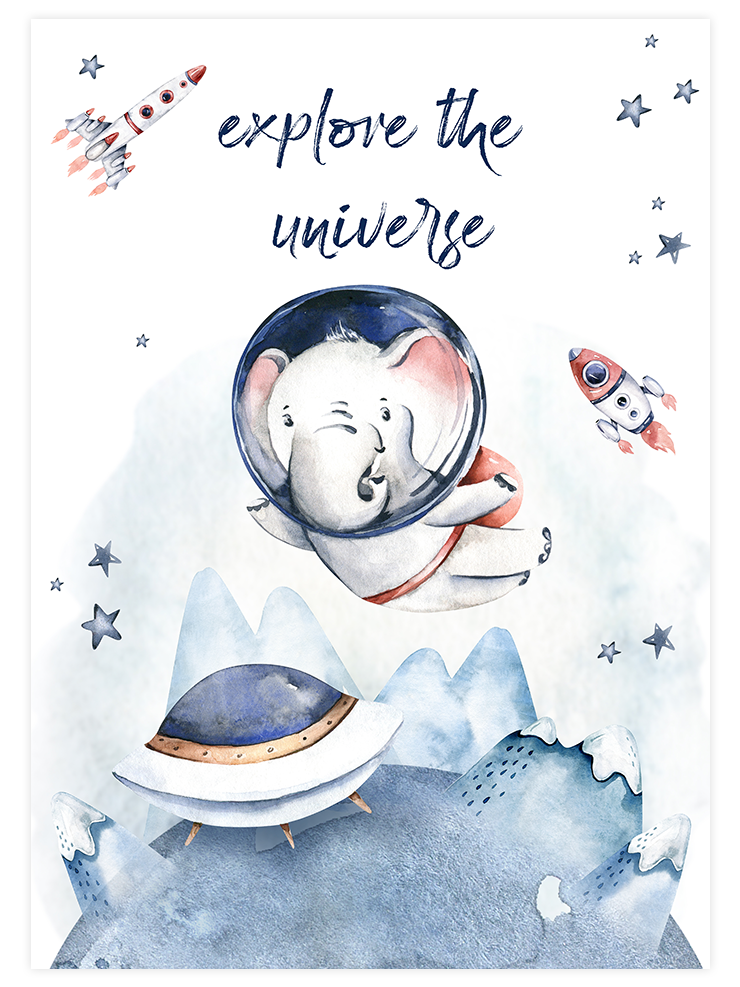 Astronot Fil - Art Print