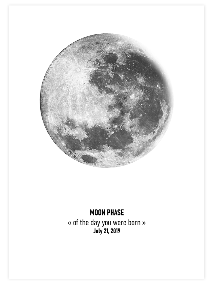 Doğduğun Gün Ayın Görünümü Kişiye Özel - Art Print Ürün ana görseli